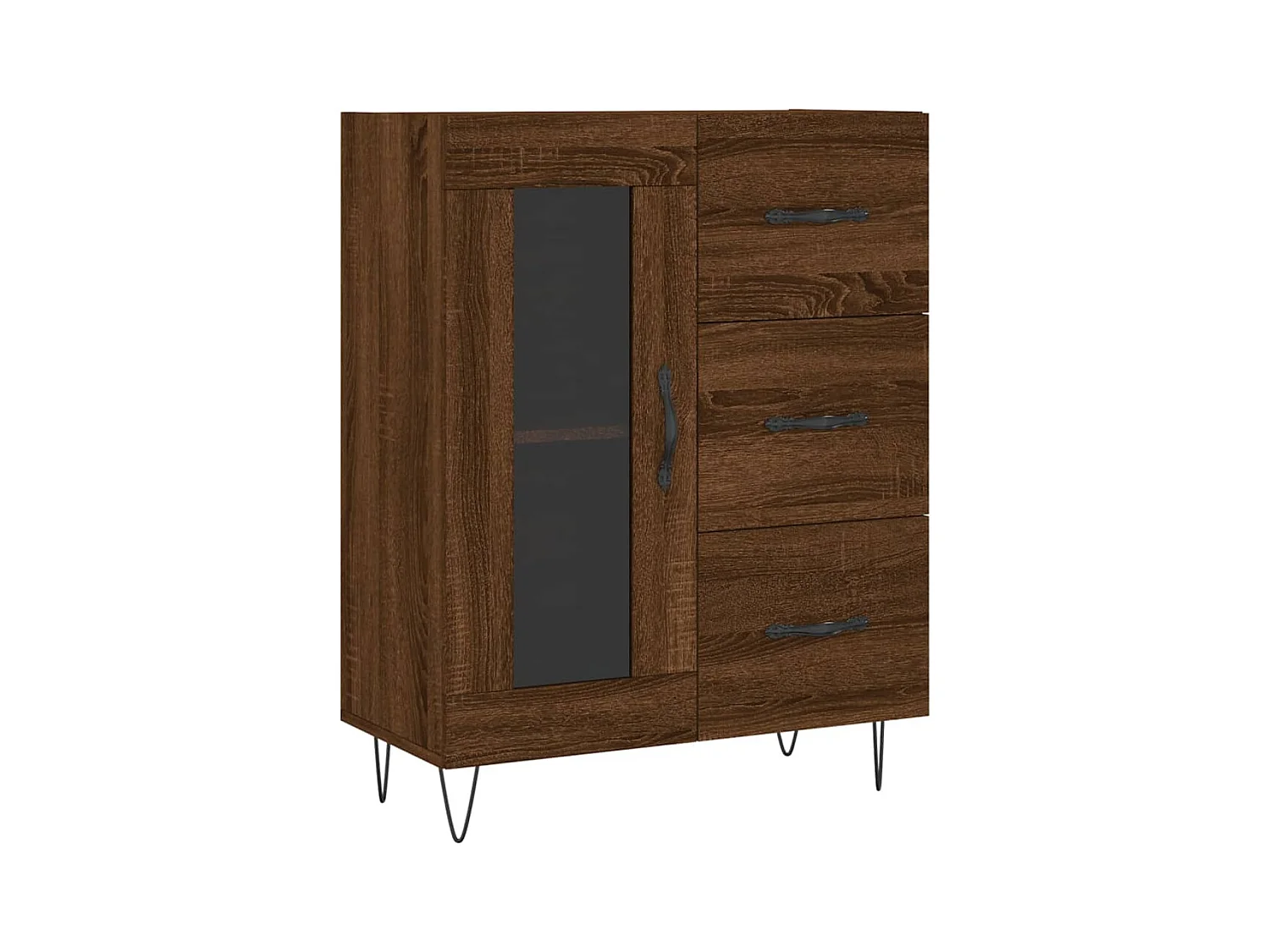 Buffet chêne marron 69,5x34x90 bois d'ingénierie