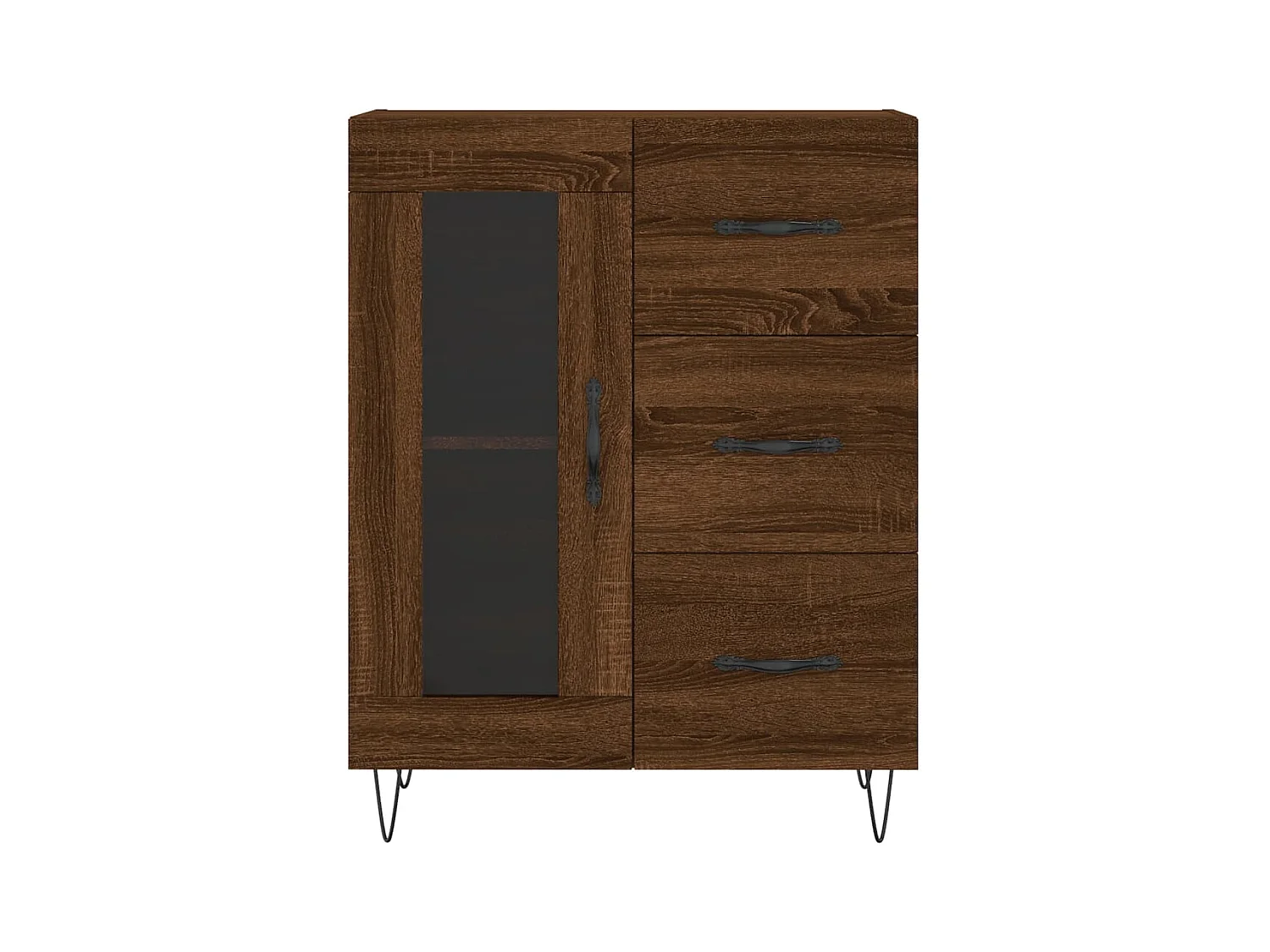 Buffet chêne marron 69,5x34x90 bois d'ingénierie