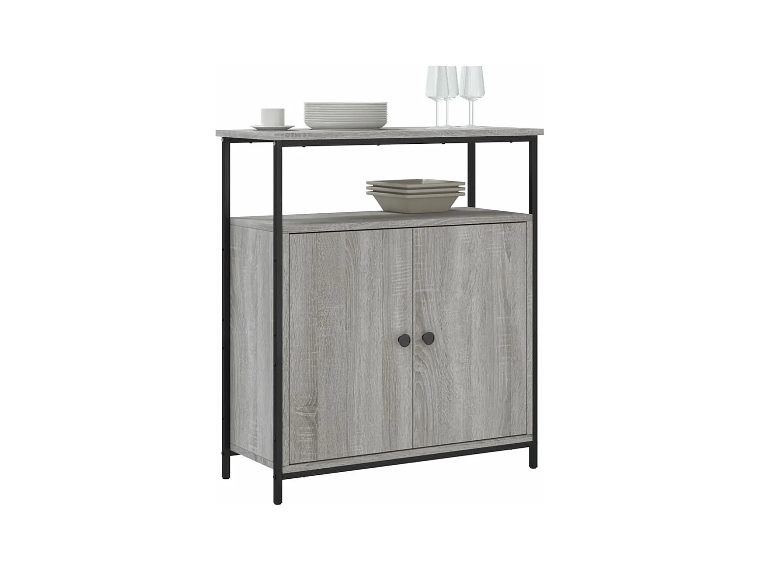 Buffet sonoma gris 70x30x80 bois d'ingénierie