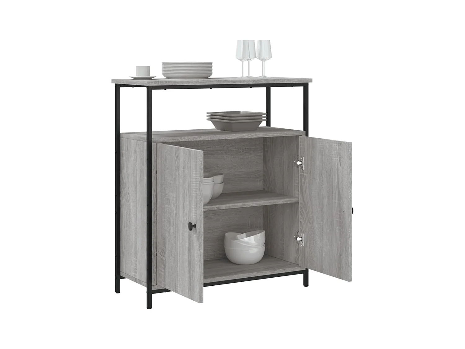 Buffet sonoma gris 70x30x80 bois d'ingénierie