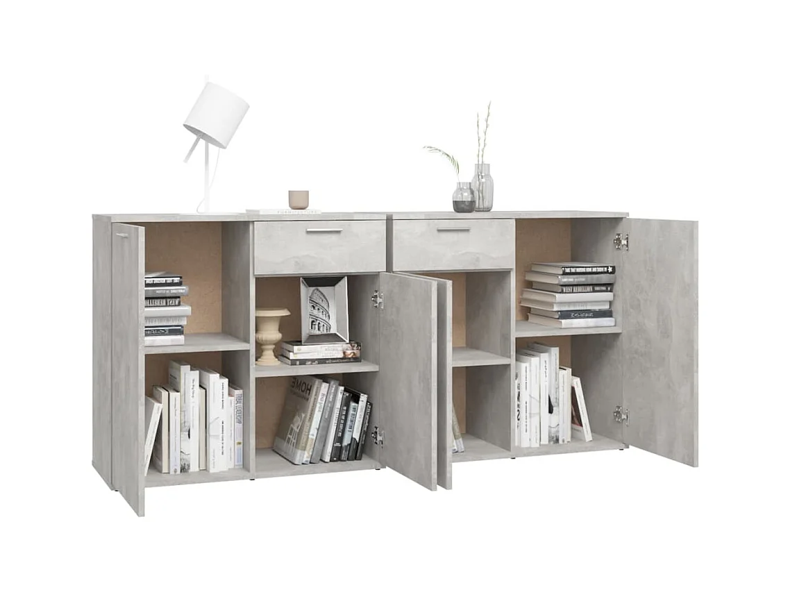 Buffet Gris béton 160x36x75