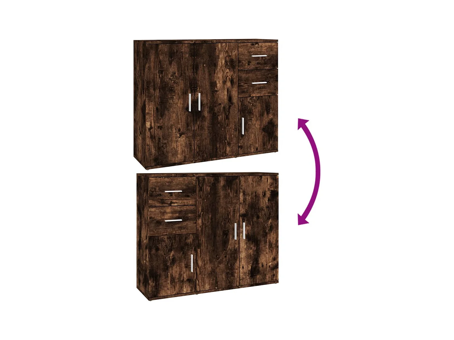 Buffet Chêne fumé 91x29,5x75 Bois d'ingénierie