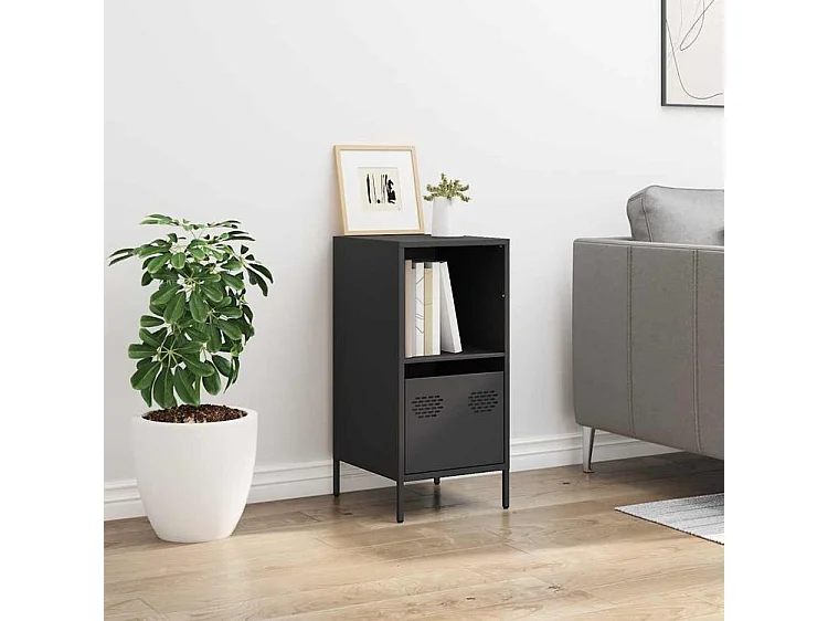 Buffet noir 35x39x73,5 acier laminé à froid