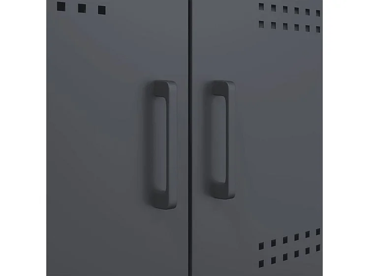 Meuble de rangement 3 portes 3 niches en acier Klavin 100cm - Style Industriel-Couleur Gris anthracite