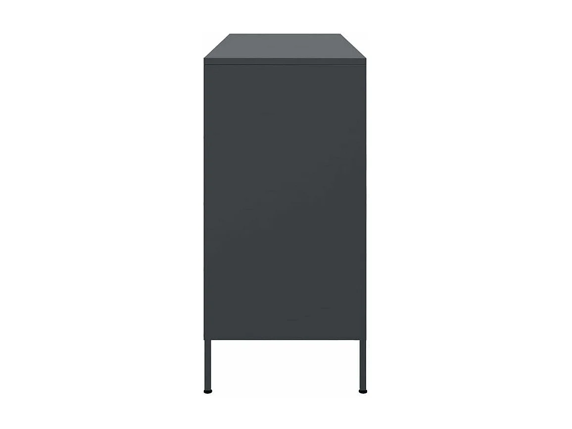 Meuble de rangement 3 portes 3 niches en acier Klavin 100cm - Style Industriel-Couleur Gris anthracite