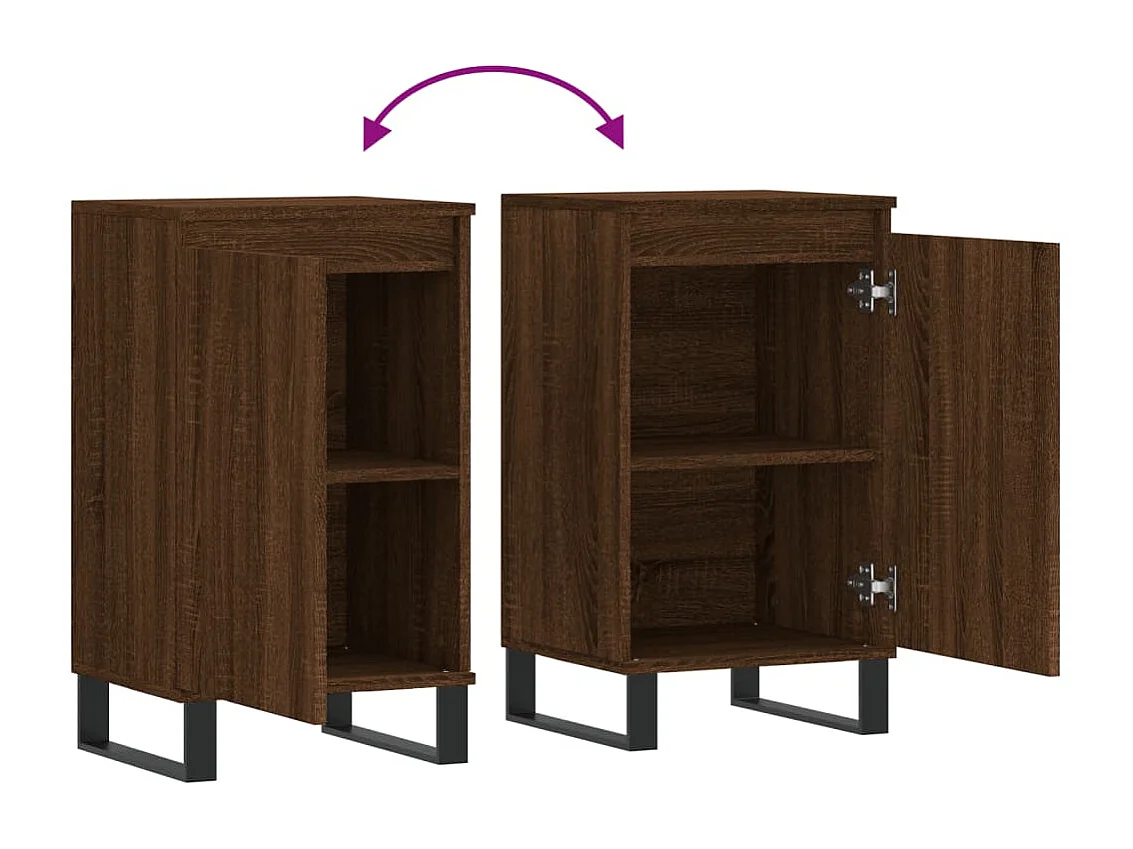 Buffets 2 pcs chêne marron 40x35x70 bois d'ingénierie