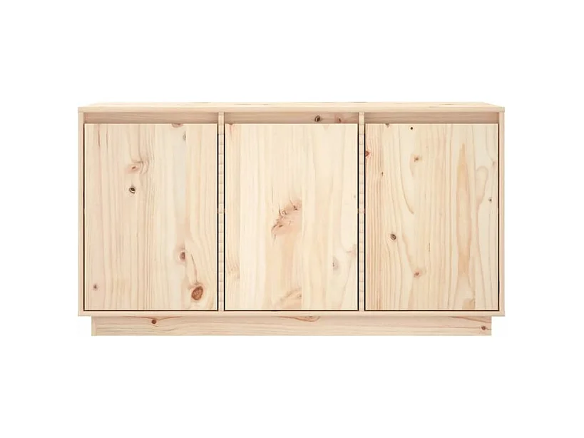 Petit buffet 3 portes en bois massif de pin Romane – Style classique et fonctionnel-Couleur Naturel