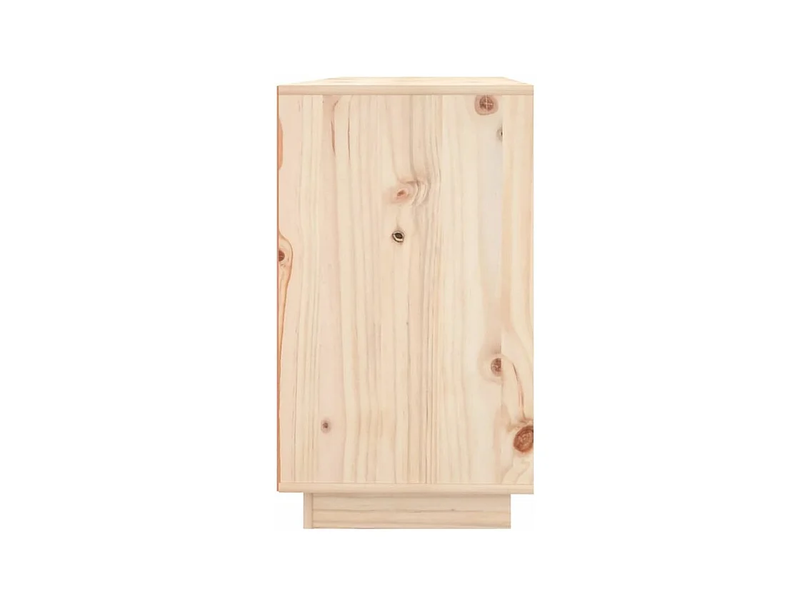 Petit buffet 3 portes en bois massif de pin Romane – Style classique et fonctionnel-Couleur Naturel