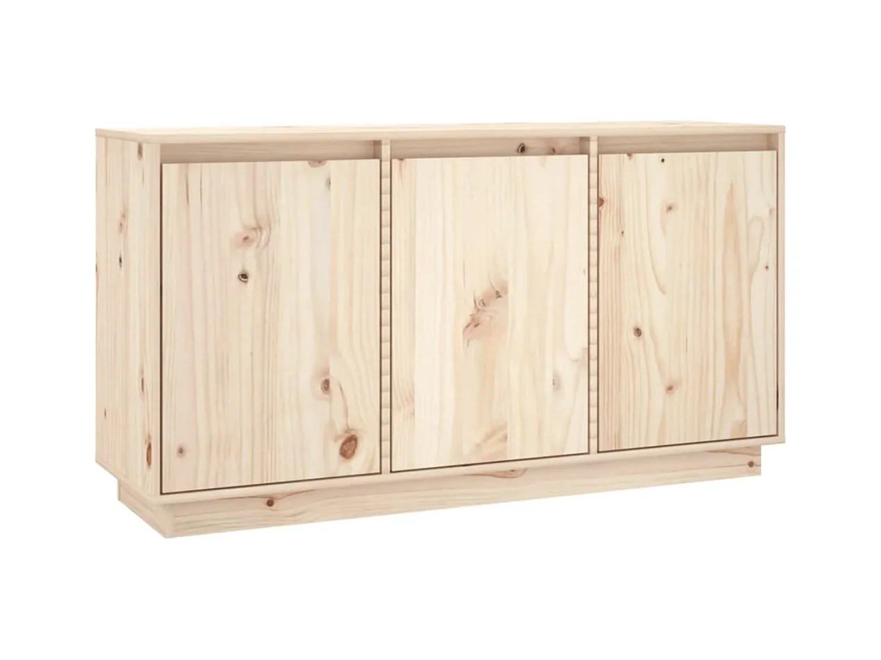 Petit buffet 3 portes en bois massif de pin Romane – Style classique et fonctionnel-Couleur Naturel