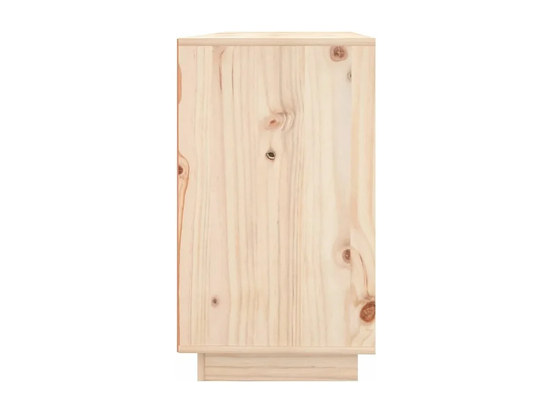 Petit buffet 3 portes en bois massif de pin Romane – Style classique et fonctionnel-Couleur Naturel