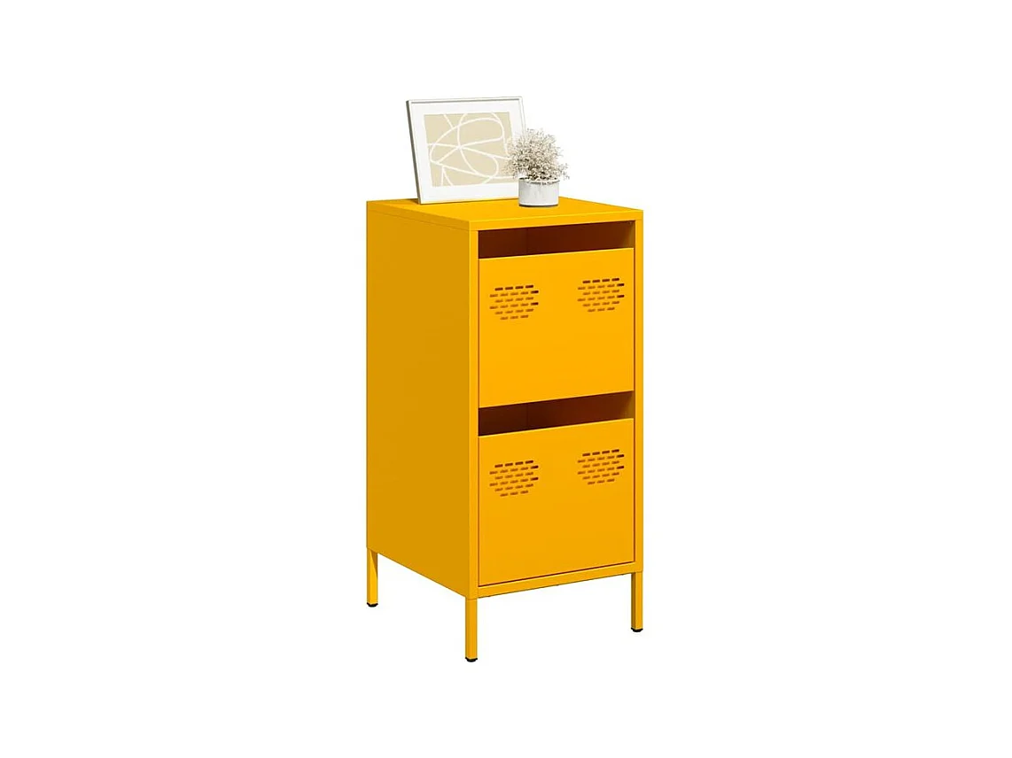 Buffet jaune moutarde 35x39x73,5 acier laminé à froid