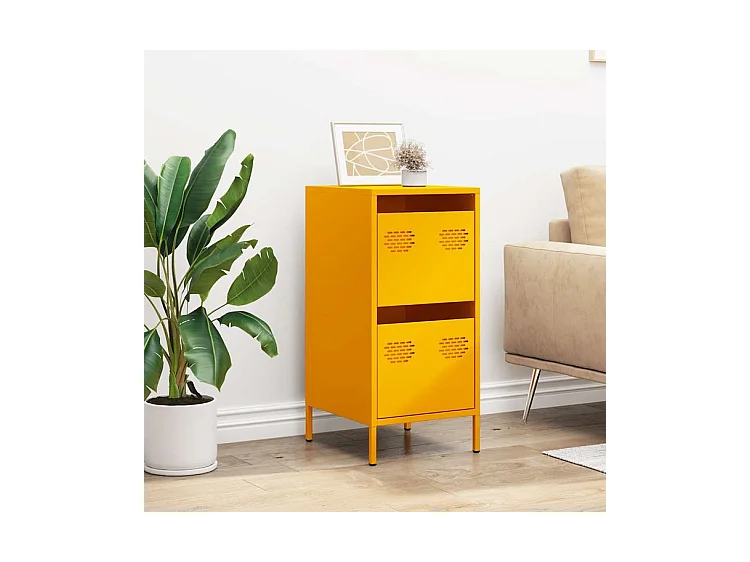 Buffet jaune moutarde 35x39x73,5 acier laminé à froid