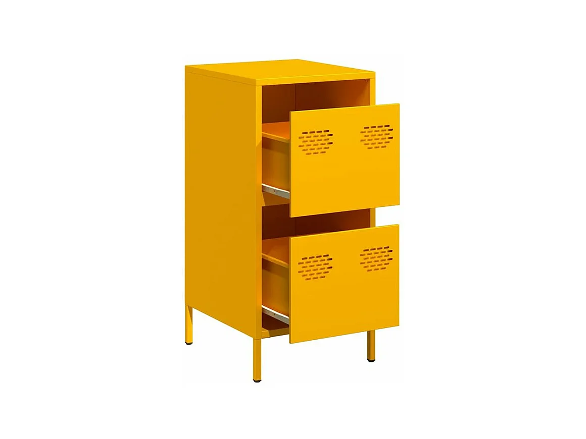 Buffet jaune moutarde 35x39x73,5 acier laminé à froid