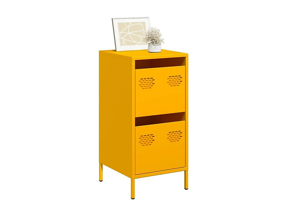 Buffet jaune moutarde 35x39x73,5 acier laminé à froid