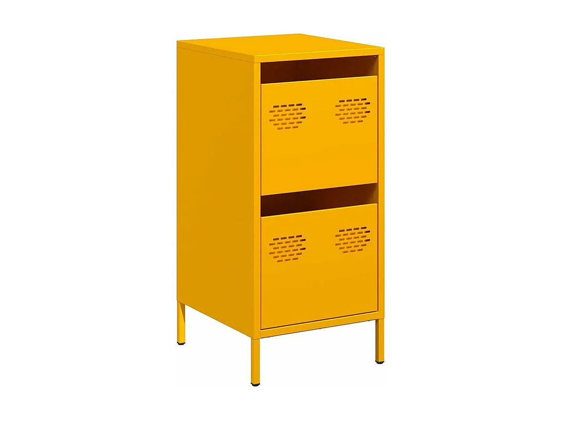 Buffet jaune moutarde 35x39x73,5 acier laminé à froid