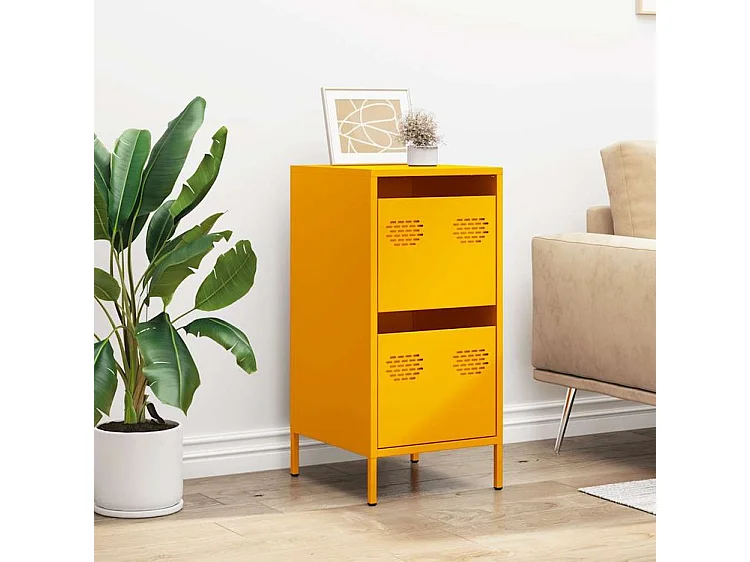 Buffet jaune moutarde 35x39x73,5 acier laminé à froid