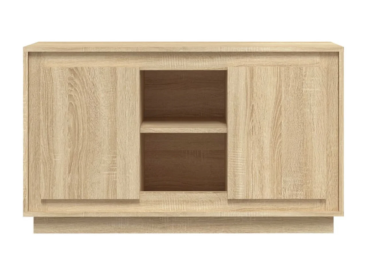 Petit buffet 2 portes 1 étagère extérieure 102cm – Modèle Novila-Couleur Blanc