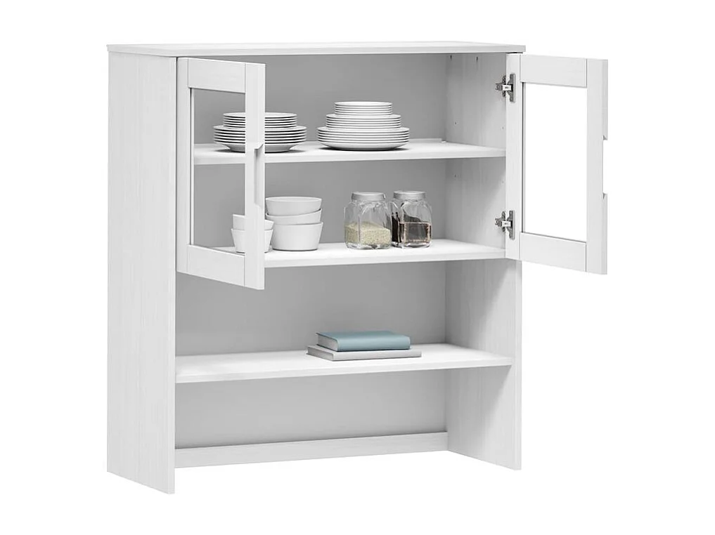 Dessus de buffet MOLDE Blanc 90x35x100 Bois massif de pin