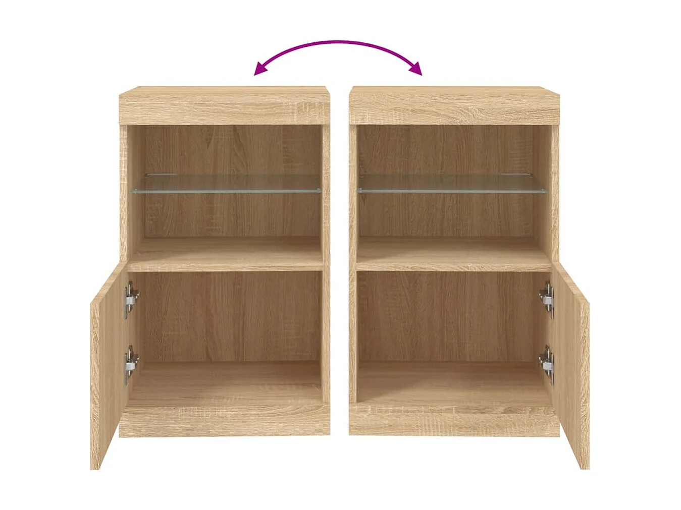 Buffet avec lumières LED chêne sonoma 41x37x67