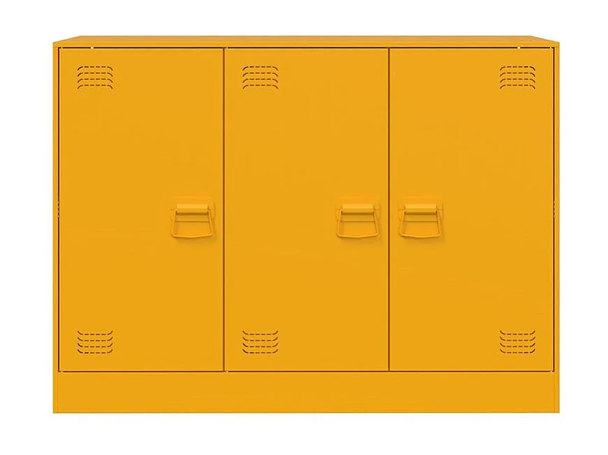 Meuble de rangement 3 portes en acier Lazard 99cm - Style Industriel-Couleur Jaune curry