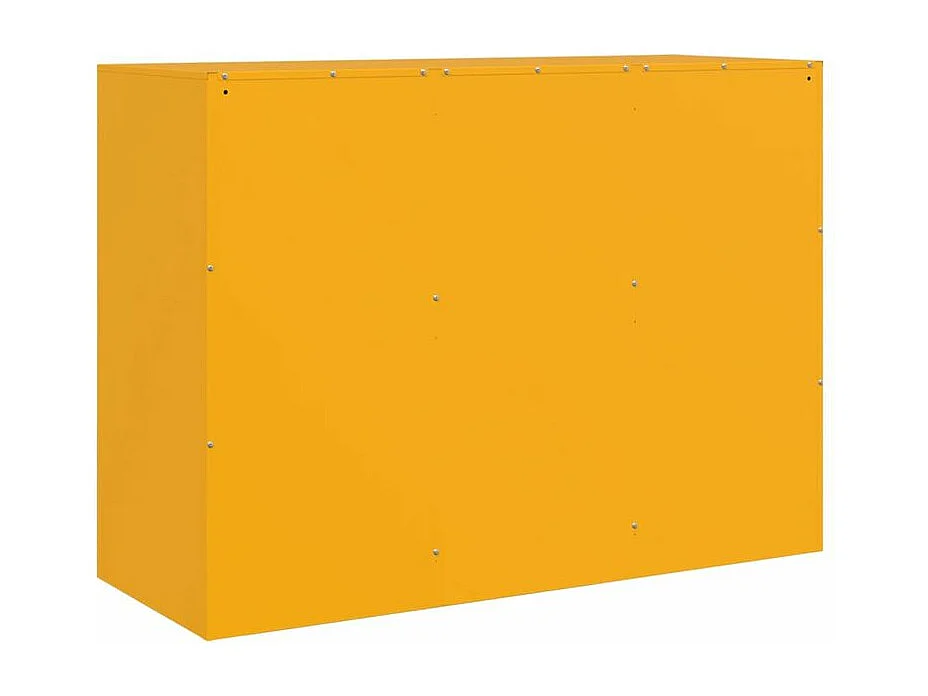 Meuble de rangement 3 portes en acier Lazard 99cm - Style Industriel-Couleur Jaune curry
