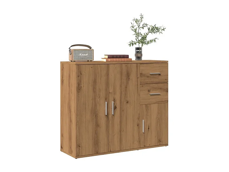 Buffet chêne artisanal 91x29,5x75 bois d'ingénierie