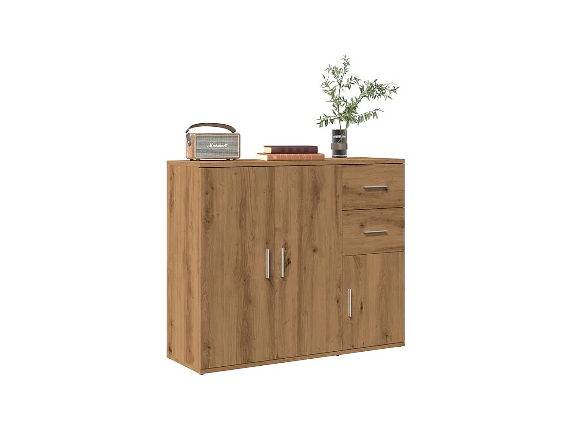 Buffet chêne artisanal 91x29,5x75 bois d'ingénierie