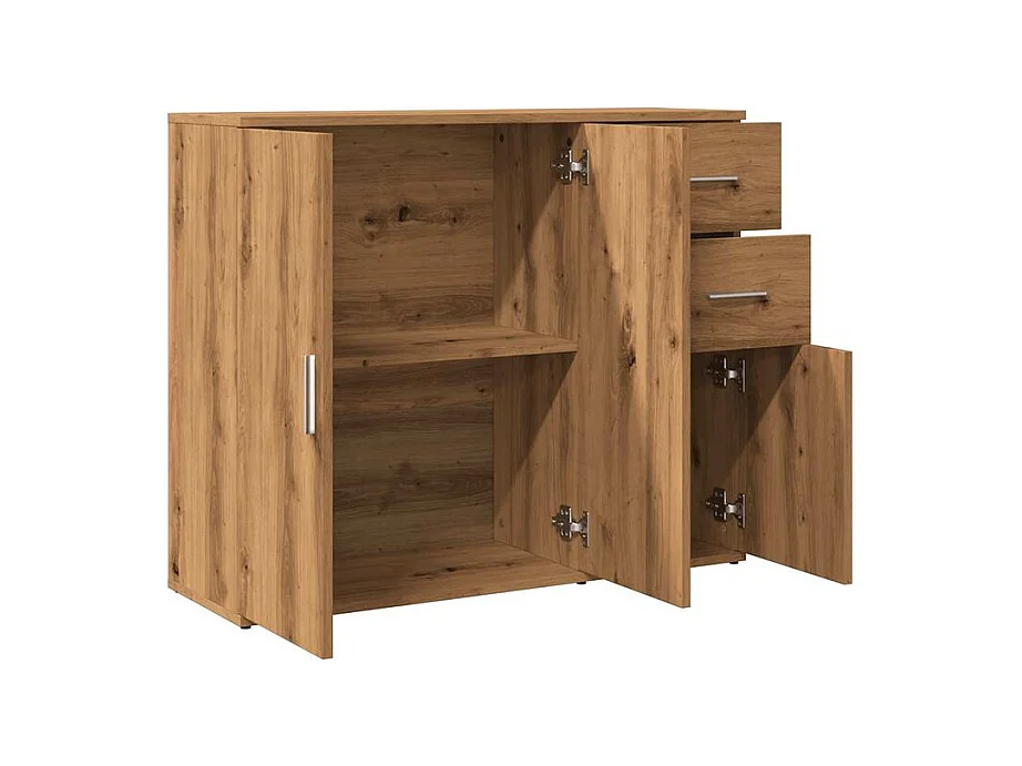 Buffet chêne artisanal 91x29,5x75 bois d'ingénierie