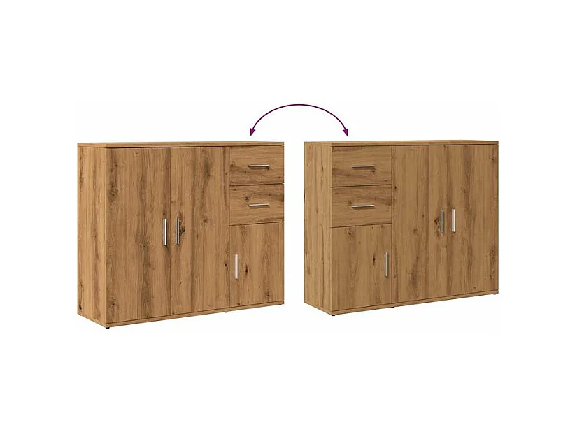 Buffet chêne artisanal 91x29,5x75 bois d'ingénierie