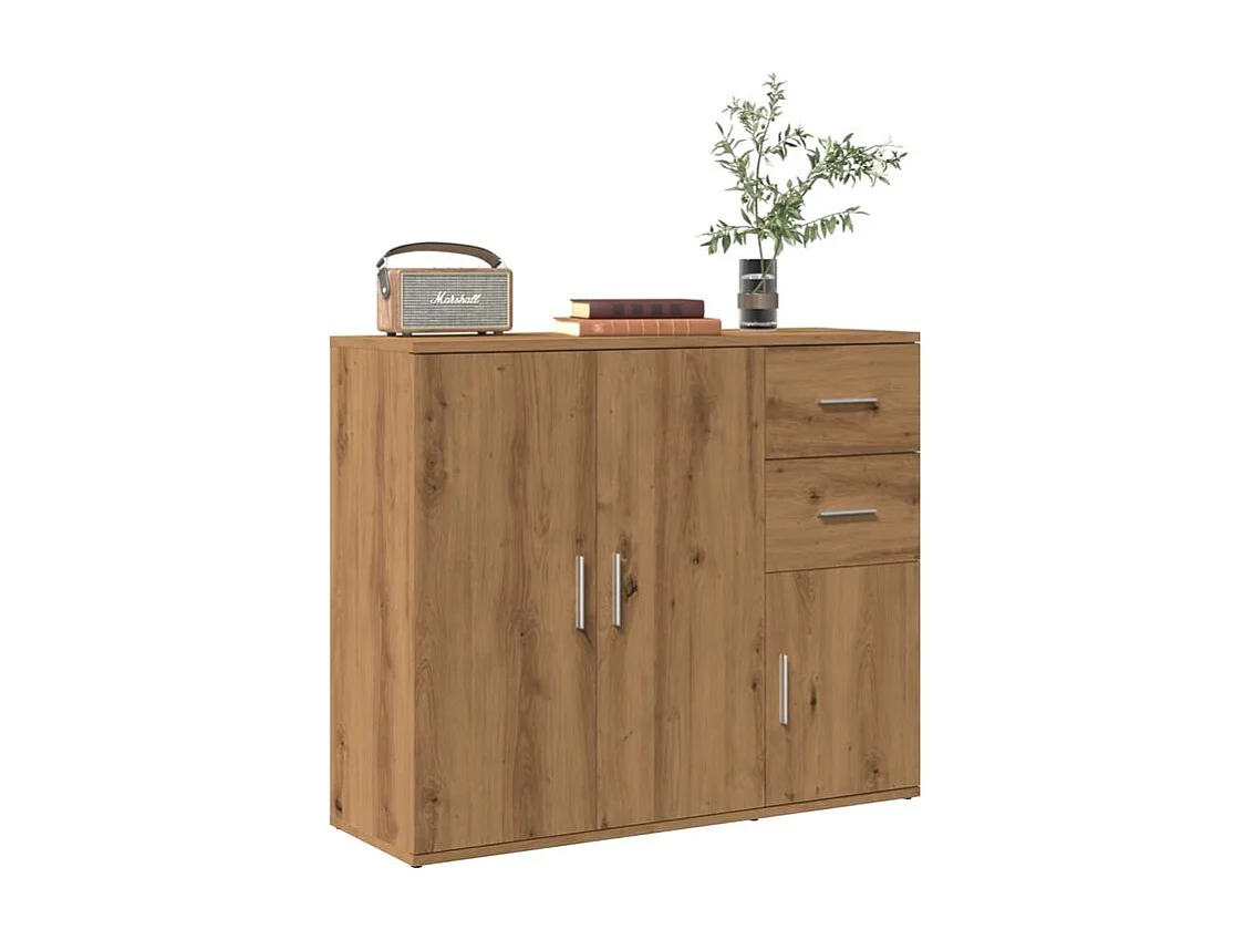 Buffet chêne artisanal 91x29,5x75 bois d'ingénierie