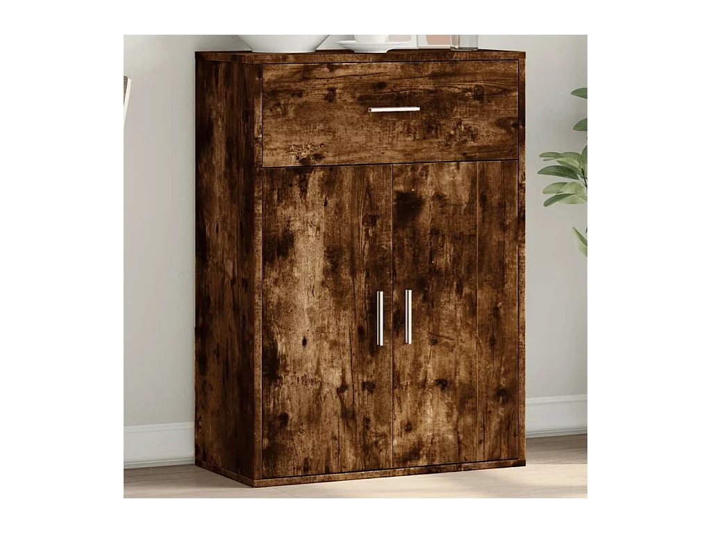 Buffet chêne fumé 60x30x84 bois d'ingénierie