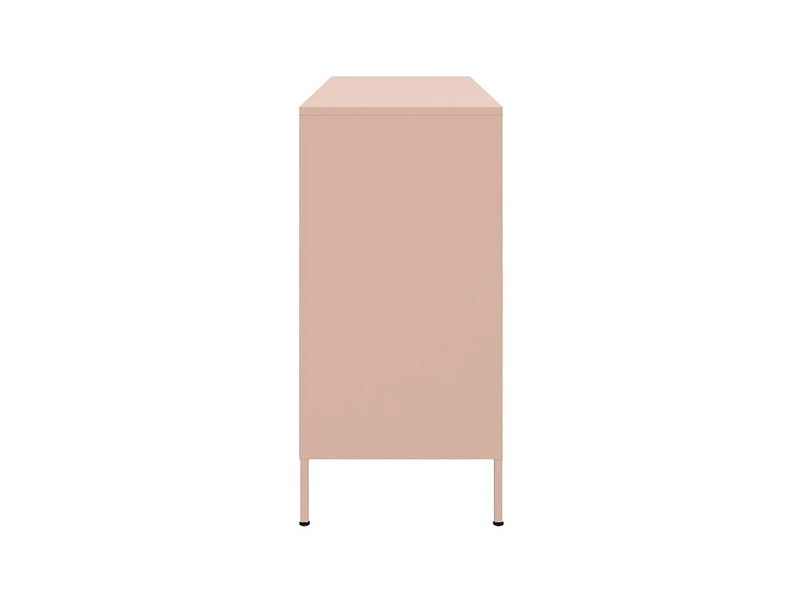 Meuble de rangement 3 portes 3 niches en acier Klavin 100cm - Style Industriel-Couleur Rose clair