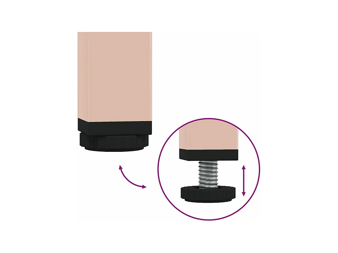 Meuble de rangement 3 portes 3 niches en acier Klavin 100cm - Style Industriel-Couleur Rose clair