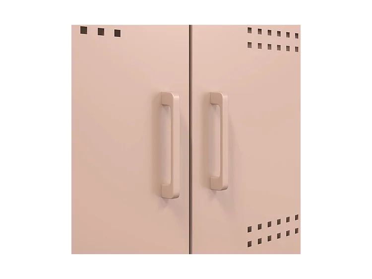 Meuble de rangement 3 portes 3 niches en acier Klavin 100cm - Style Industriel-Couleur Rose clair