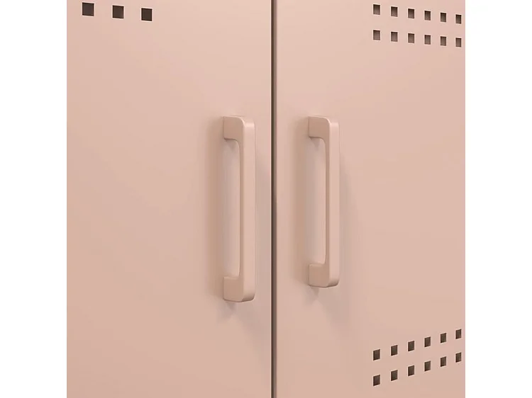 Meuble de rangement 3 portes 3 niches en acier Klavin 100cm - Style Industriel-Couleur Rose clair