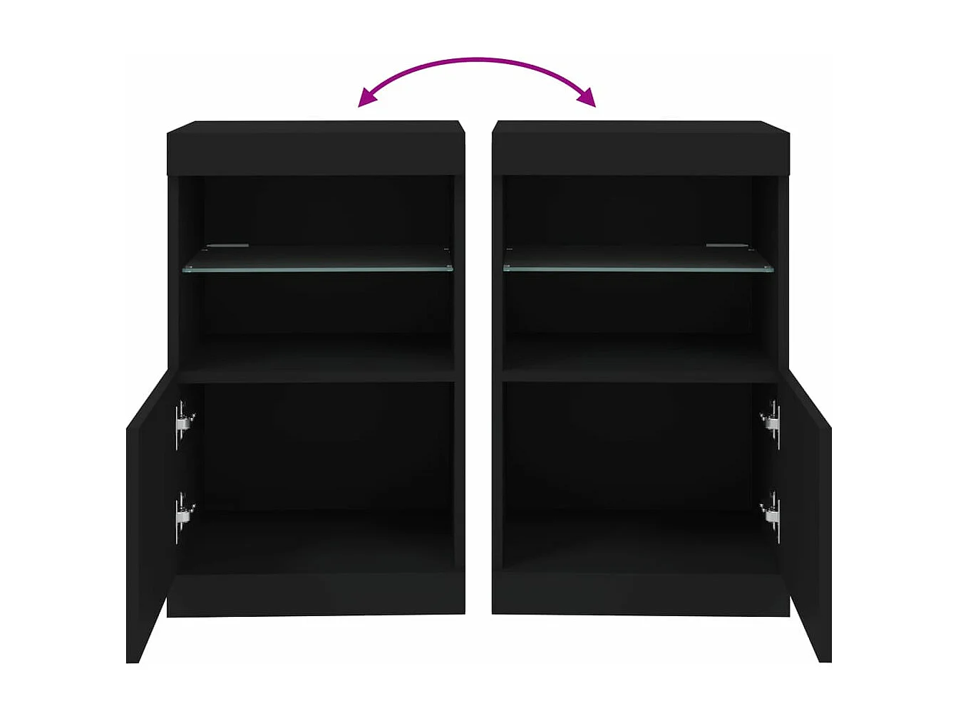 Buffet avec lumières LED noir 41x37x67