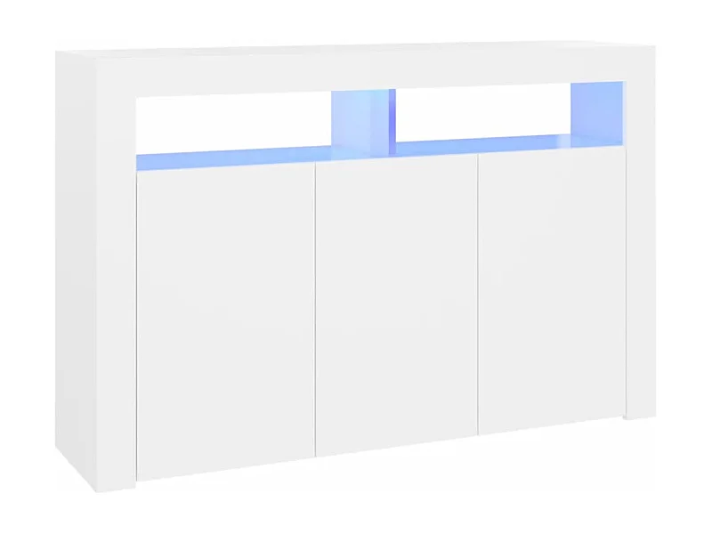 Buffet avec lumières LED Blanc 115,5x30x75