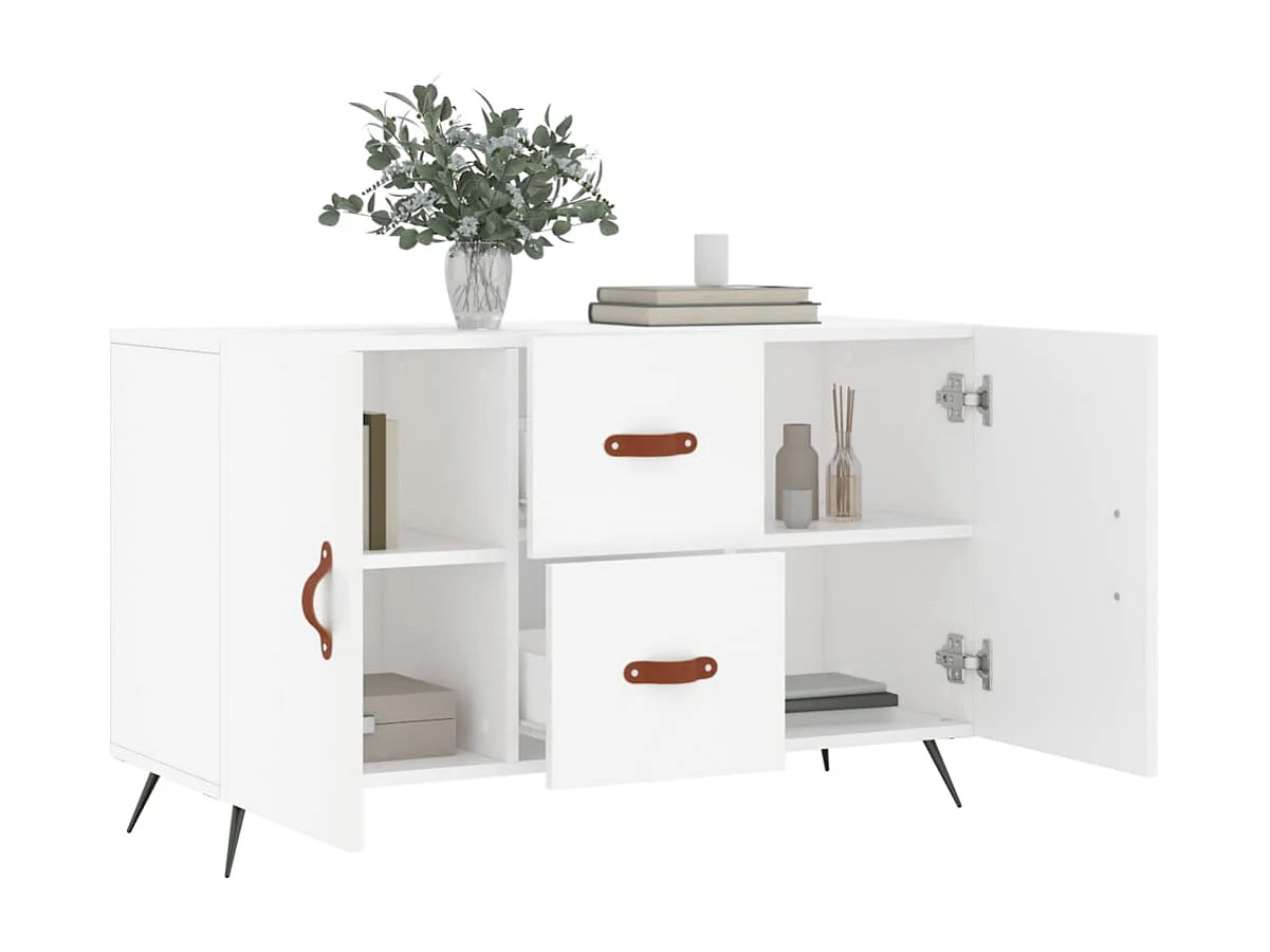 Buffet blanc 100x36x60 bois d'ingénierie