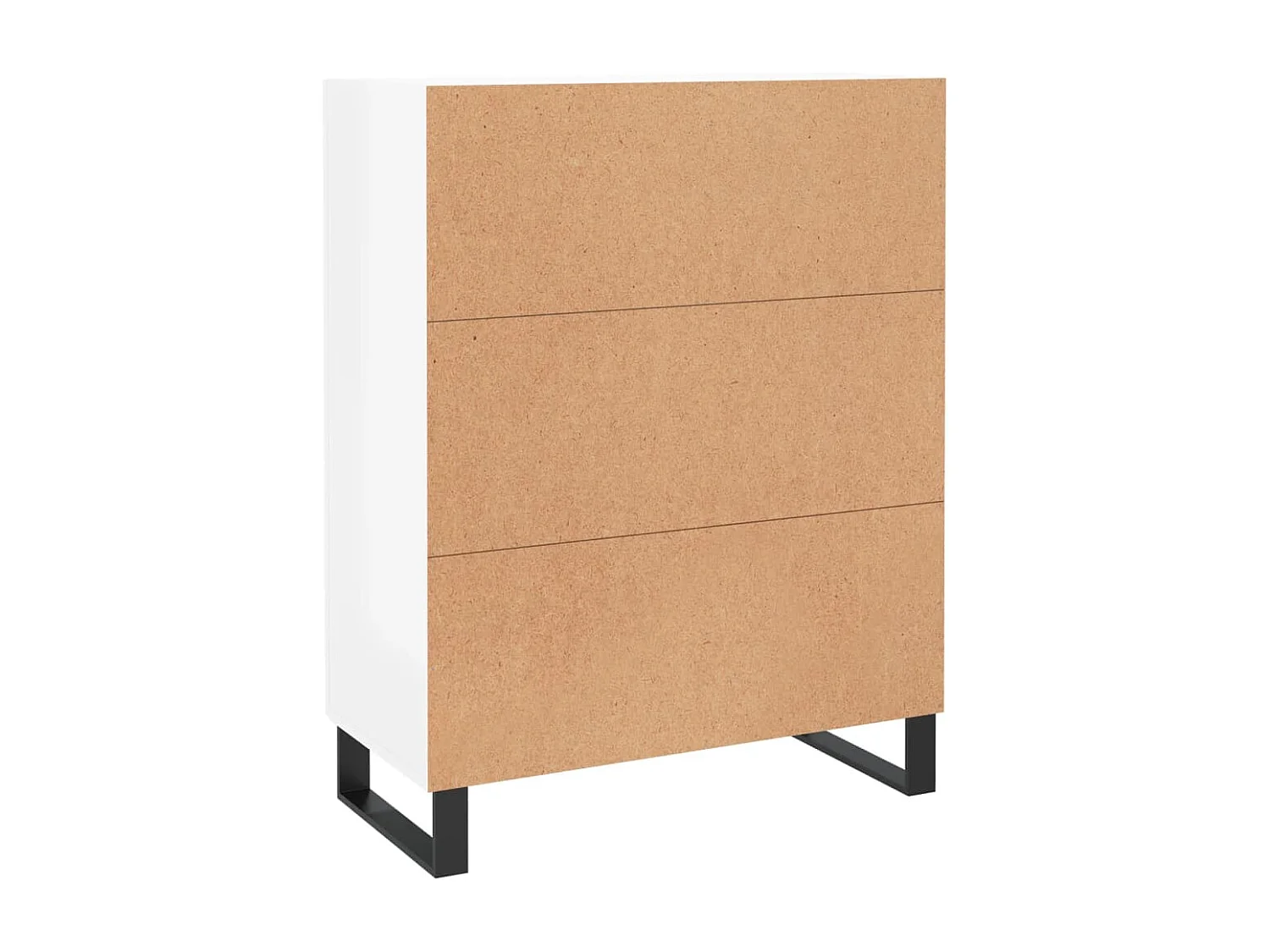 Buffet Blanc brillant 69,5x34x90 Bois d'ingénierie