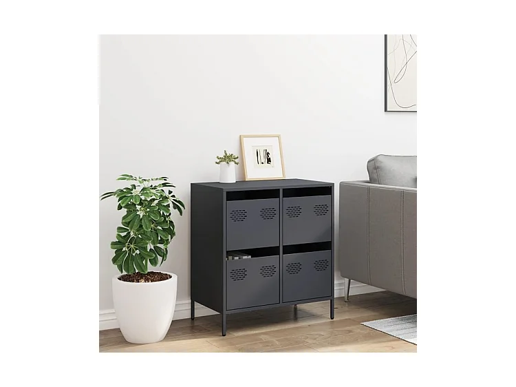 Buffet anthracite 68x39x73,5 acier laminé à froid