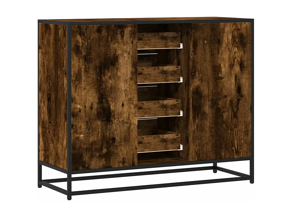 Buffet chêne fumé 92x35x76 bois d'ingénierie