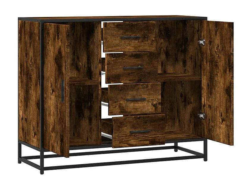 Buffet chêne fumé 92x35x76 bois d'ingénierie