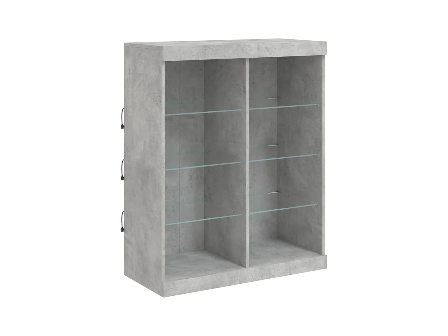 Buffet avec lumières LED gris béton 81x37x100