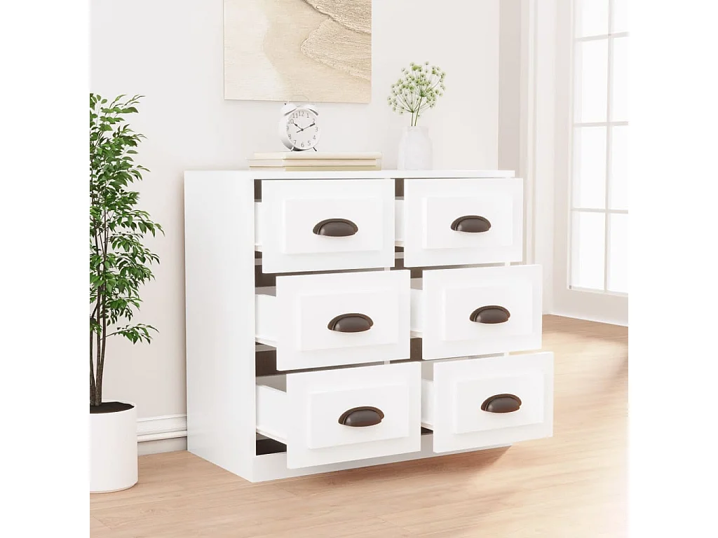 Buffet blanc 70x35,5x67,5 bois d'ingénierie