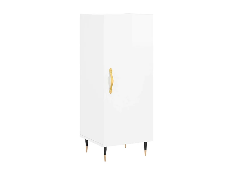 Buffet Blanc brillant 34,5x34x90 Bois d'ingénierie