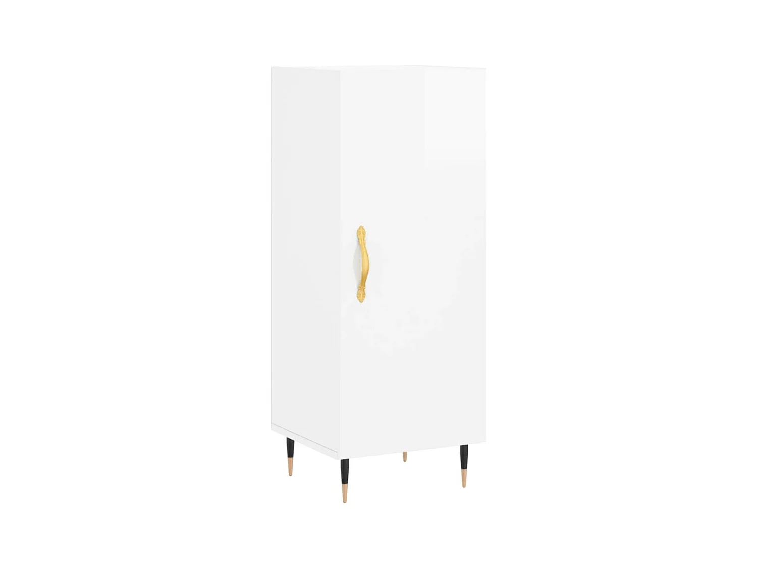 Buffet Blanc brillant 34,5x34x90 Bois d'ingénierie