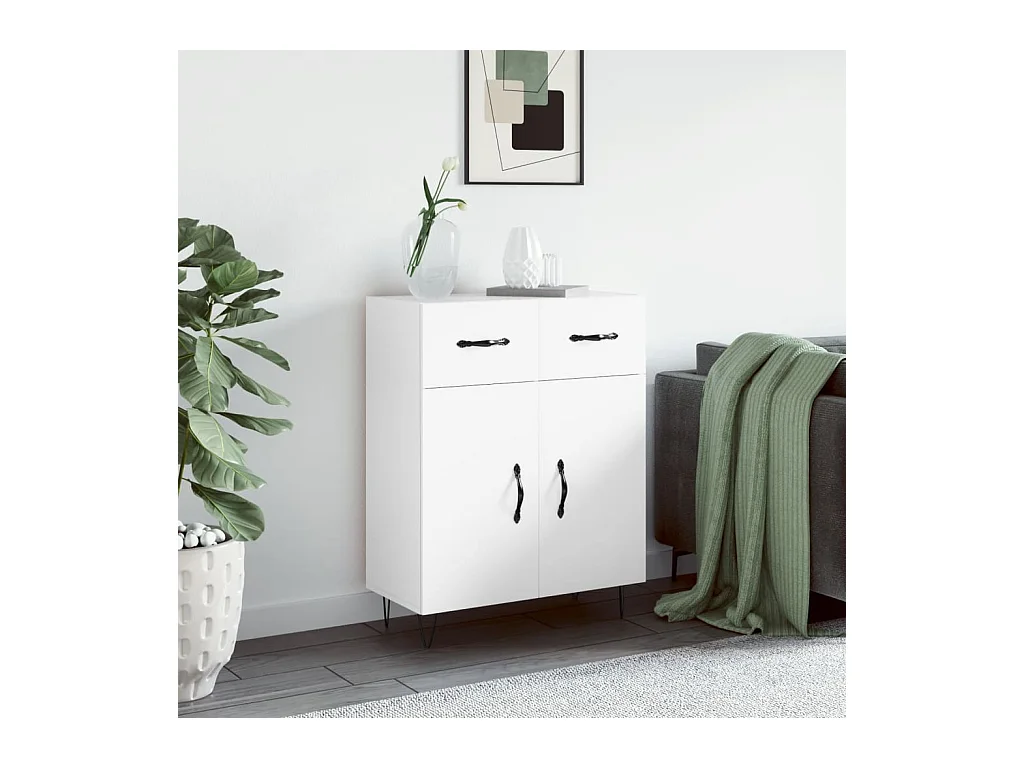 Buffet blanc 69,5x34x90 bois d'ingénierie