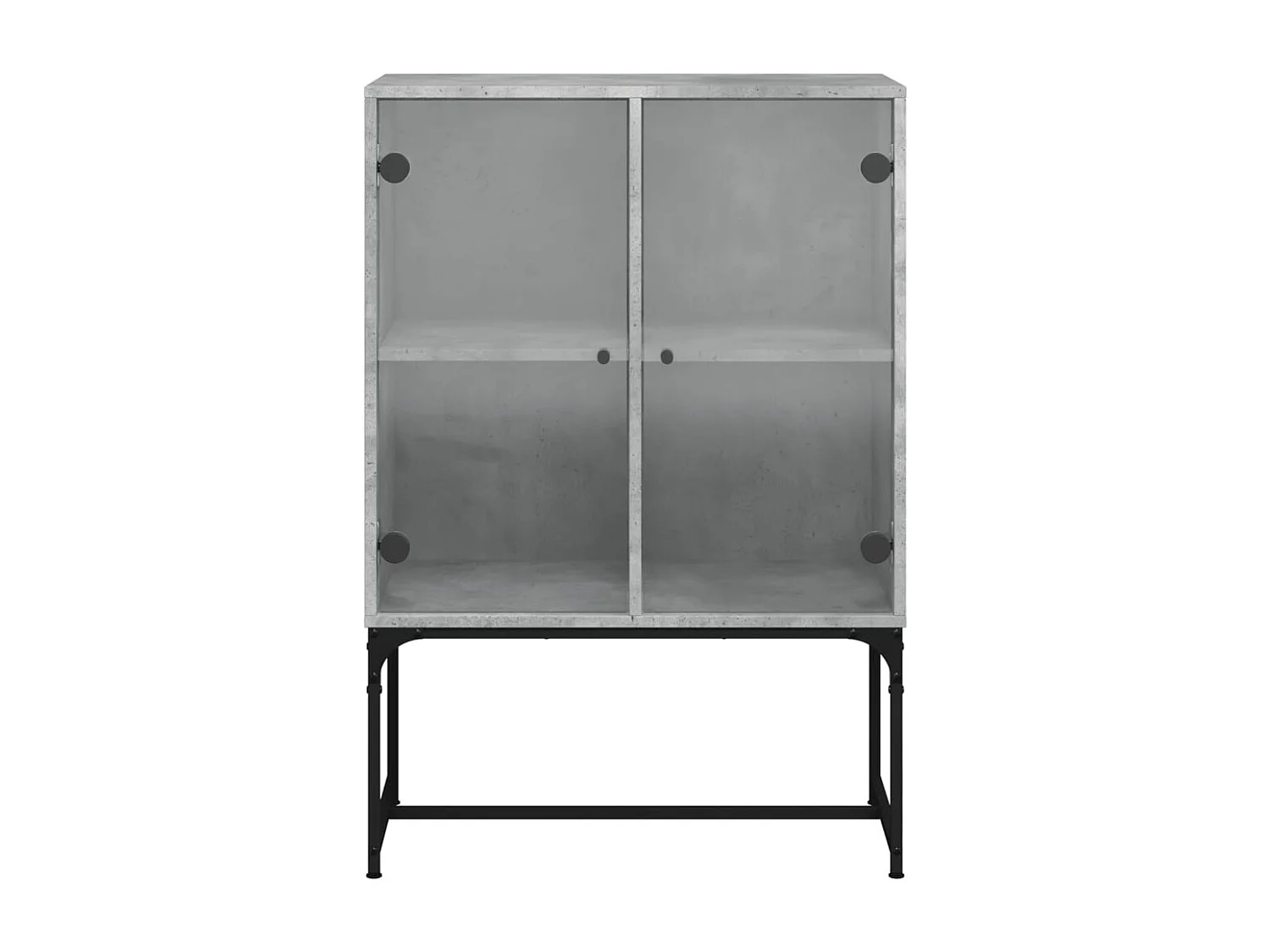 Armoire latérale avec portes en verre gris béton 69x37x100