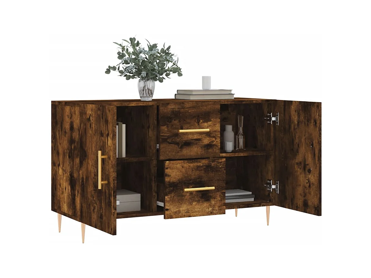 Buffet chêne fumé 100x36x60 bois d'ingénierie