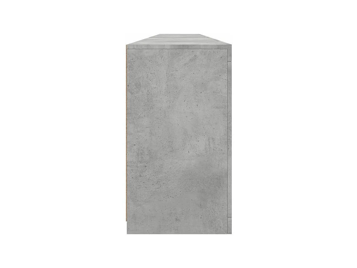 Buffet avec lumières LED gris béton 283x37x67